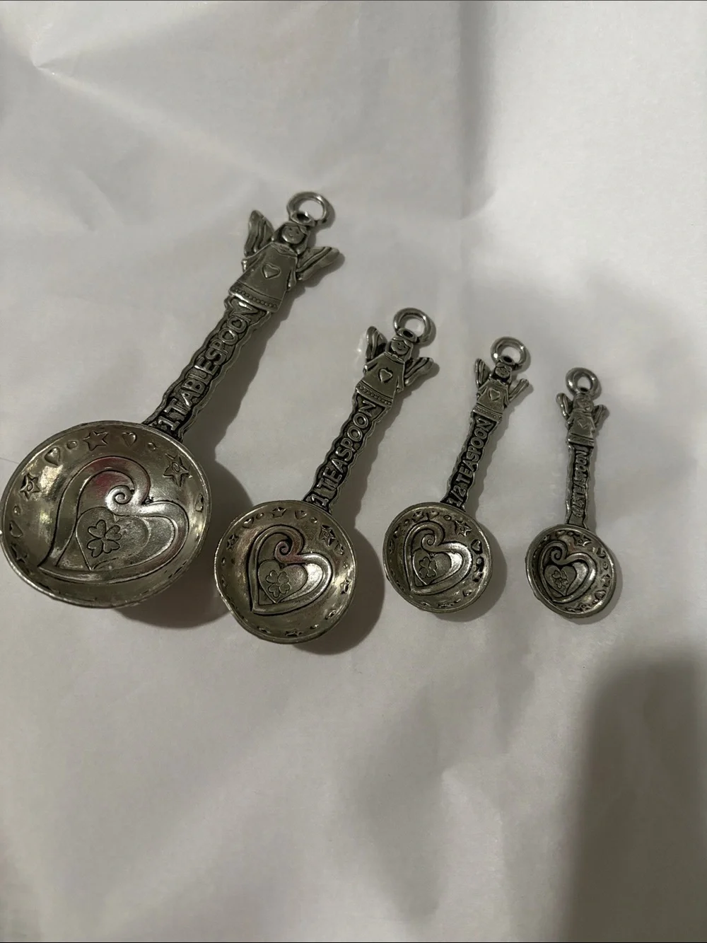 Vintage Brighton angel and hearts measuring spoons